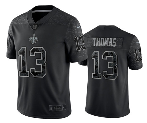 Men's New Orleans Saints #13 Michael Thomas Black Reflective Limited Stitched Football Jersey - Click Image to Close